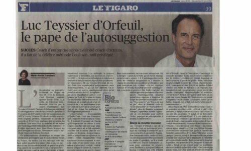 Article Figaro Méthode Coué Luc Teyssier d'Orfeuil